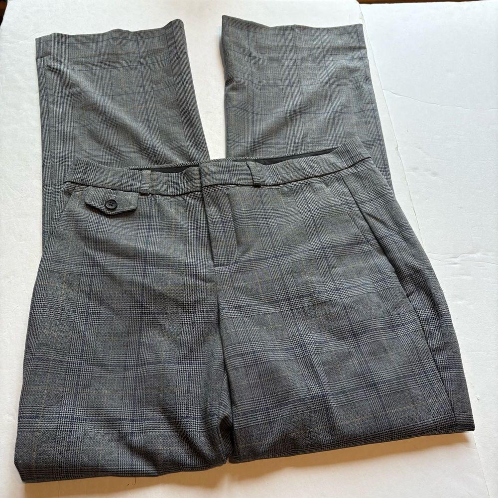 Banana Republic Logan Gray Plaid Trousers Size 6